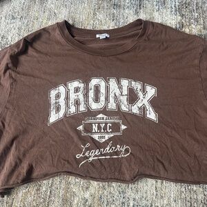 Garage brown cropped t shirt